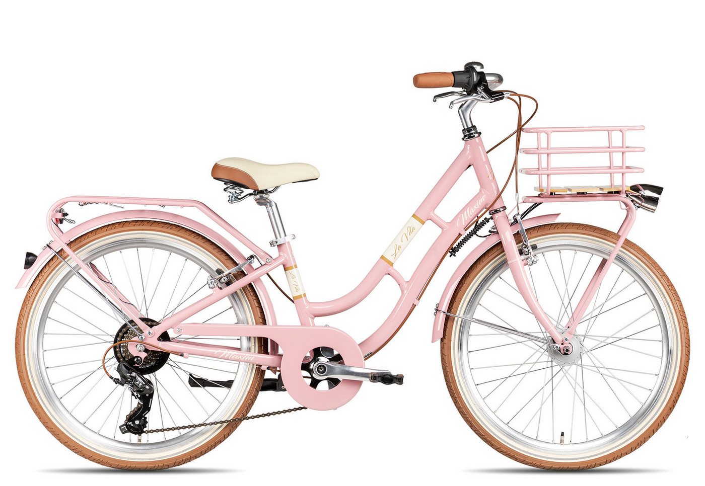 Maxim Kinderfahrrad Maxim La Vita 7 24, 7 Gang Shimano Tourney 7 Schaltwerk, Kettenschaltung, Straßenausstattung violett/rosa Bild 2