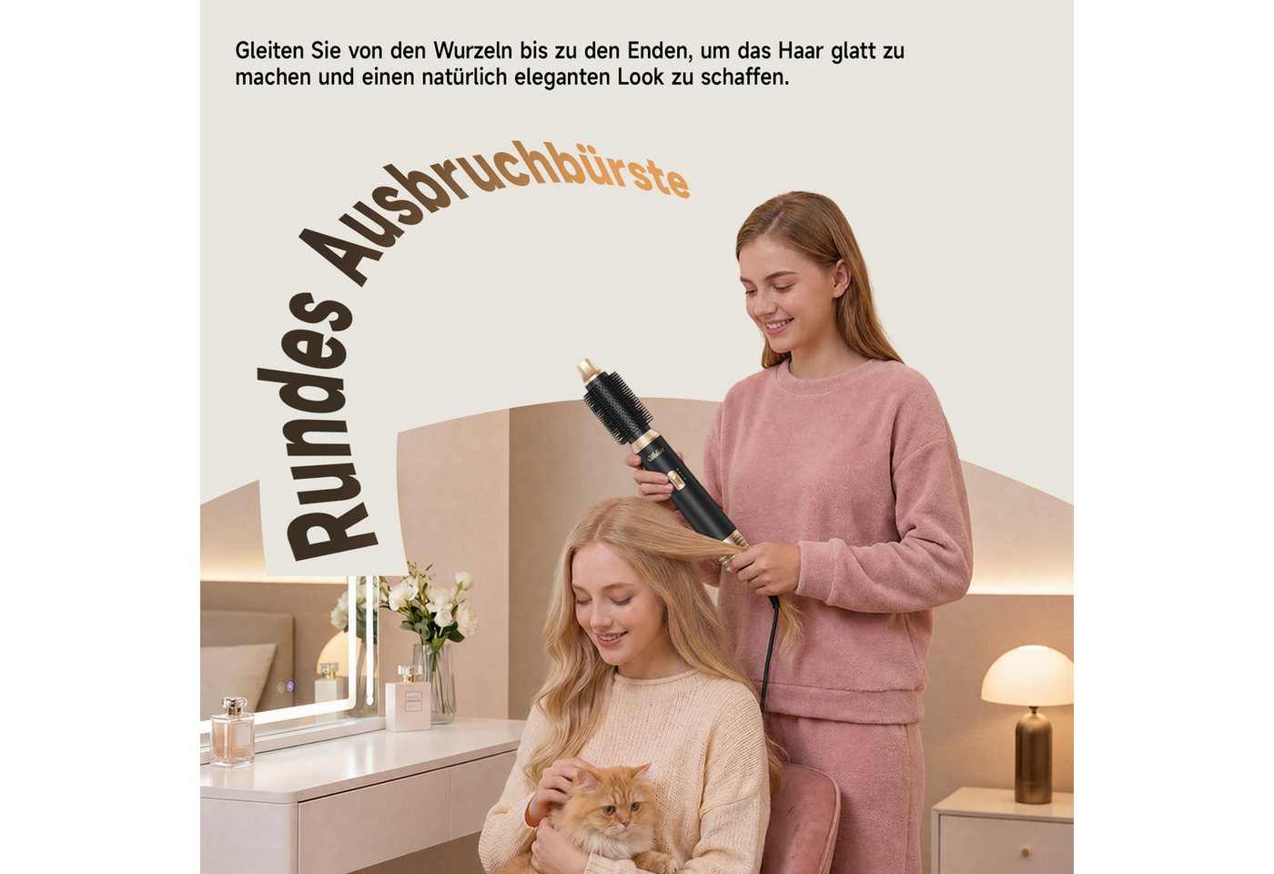 UKLISS Multihaarstyler Hairstyler 5-in-1-Luftstyler, Lockenstab, Föhn, Glättbürste, Multistyler, Rundbürste, Geschenke für Frauen Bild 3