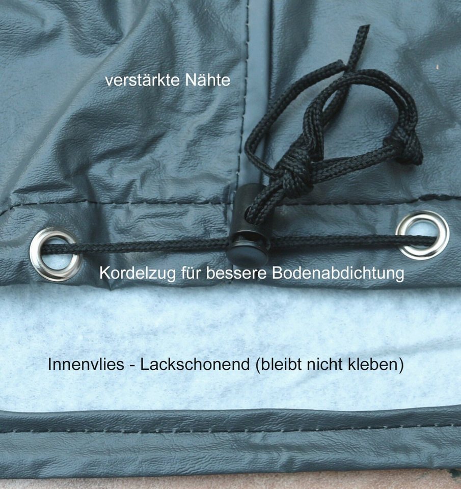 heimtexland Grillabdeckhaube Abdeckung Schutzhülle Kugelgrill Rundgrill Haube 71 cm, Innenvlies I Kordelzug I verstärkte Nähte I UV- / Wetterfest Bild 2
