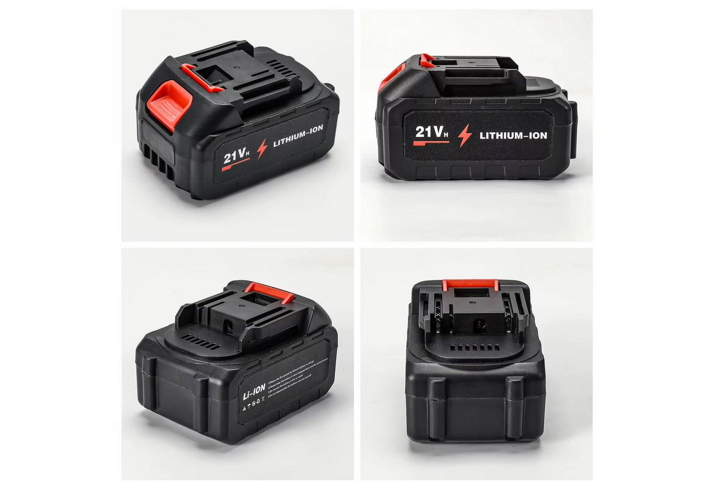 Athlix 2er Pack Ersatzakkus für Makita 21V 6500mAh mit Ladegerät Akku 6500 mAh (21 V), Robustes, stoßgeschütztes Gehäuse - Tiefentladungsschutz Bild 3