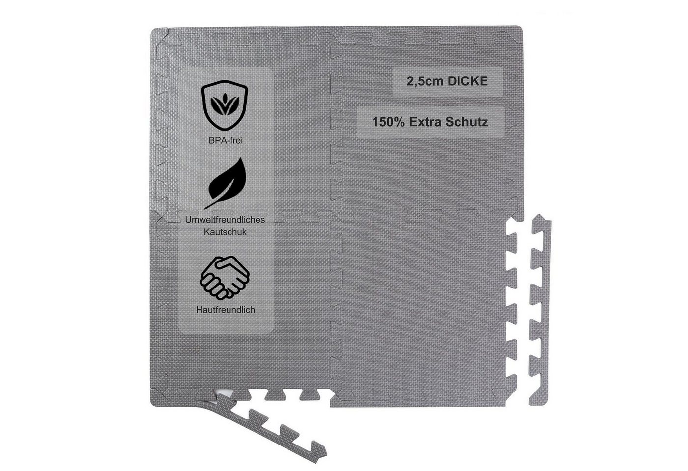 BodenMax Bodenturnmatte Bodenschutzmatte EVA 32x32cm - extra dick 2.5cm [+150% mehr Schutz] (36-St) Bild 3