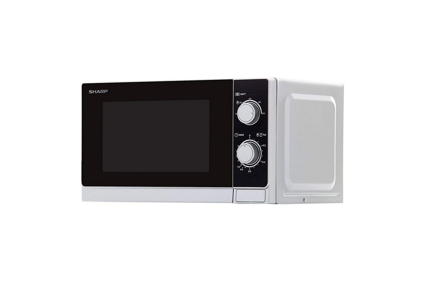 Sharp Mikrowelle R-200INW, 20 Liter, 5 Leistungsstufen, Glas-Drehteller, Auftauen nach Gewicht