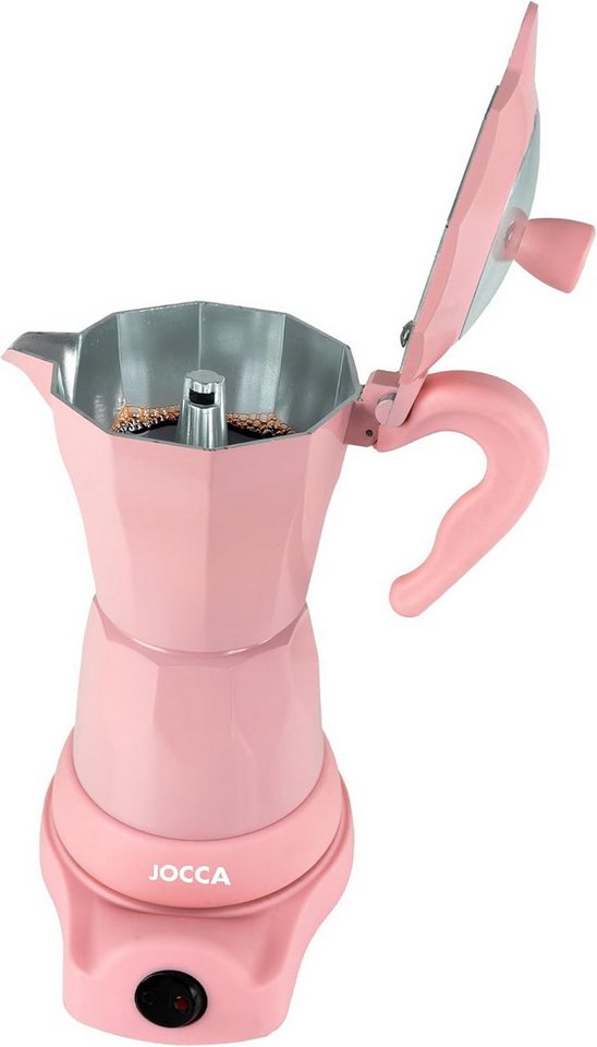 Jocca Espressomaschine Rosa Kaffeemaschine für 6 Tassen und Warmhaltefunktion, Moderner Stil, Campingtauglich, Einfache Handhabung, 480W Bild 2
