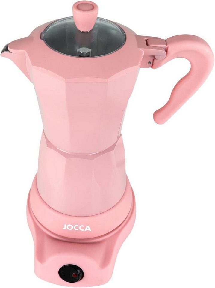 Jocca Espressomaschine Rosa Kaffeemaschine für 6 Tassen und Warmhaltefunktion, Moderner Stil, Campingtauglich, Einfache Handhabung, 480W Bild 5