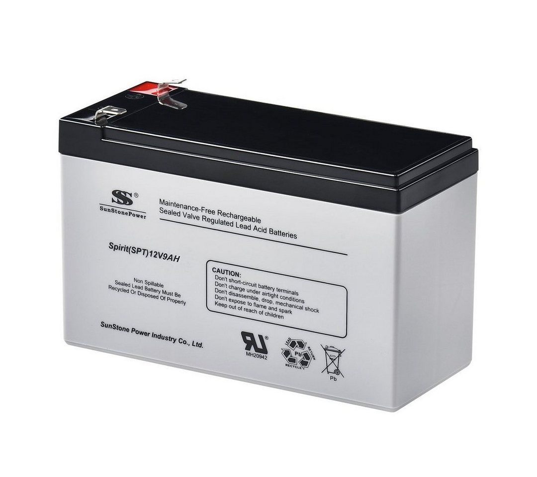 Sunstone Power 12 Volt Batterie 9AH AGM Stromspeicher Aufladbare Akku für Alarmanlage Bleiakkus SPT12-9 9000 mAh (12 V), Auslaufsicher und wartungsfrei, geringe Selbstentladung (3% / Monat) Bild 2