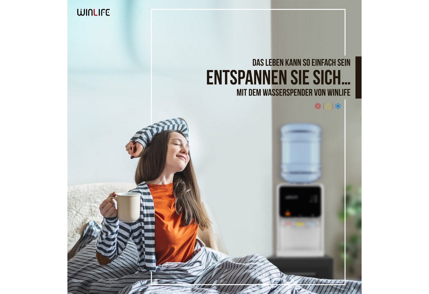WINLIFE Heißwasserspender Kaltwasserpender Getränkespender für heiße kalte Getränke 5 bis 20L, Elektrischer Mini Warmwasserspender Bild 2