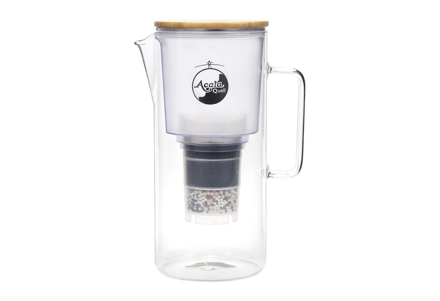 AcalaQuell Wasserfilter Kannenfilter aus Glas - Silizia, inkl. 1x Mikroschwamm und 1x Filterkartusche Bild 3