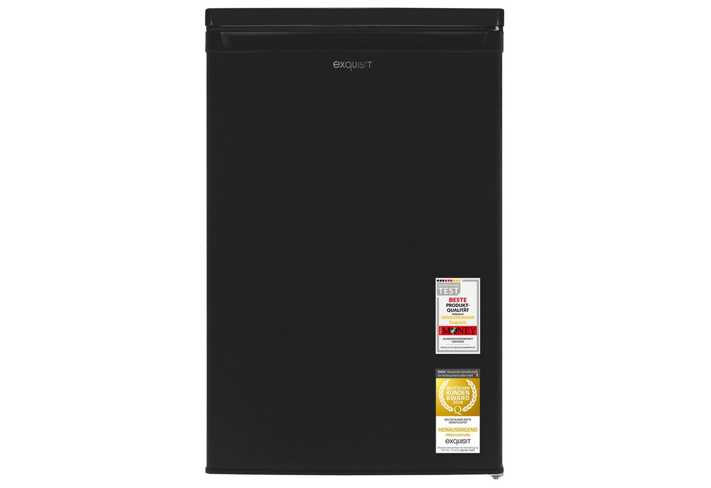 exquisit Kühlschrank KS516-4-E-040E, 85 cm hoch, 56 cm breit, 109 l Nutzinhalt, LED Beleuchtung, 40 dB Geräusch, Geräuschklasse C