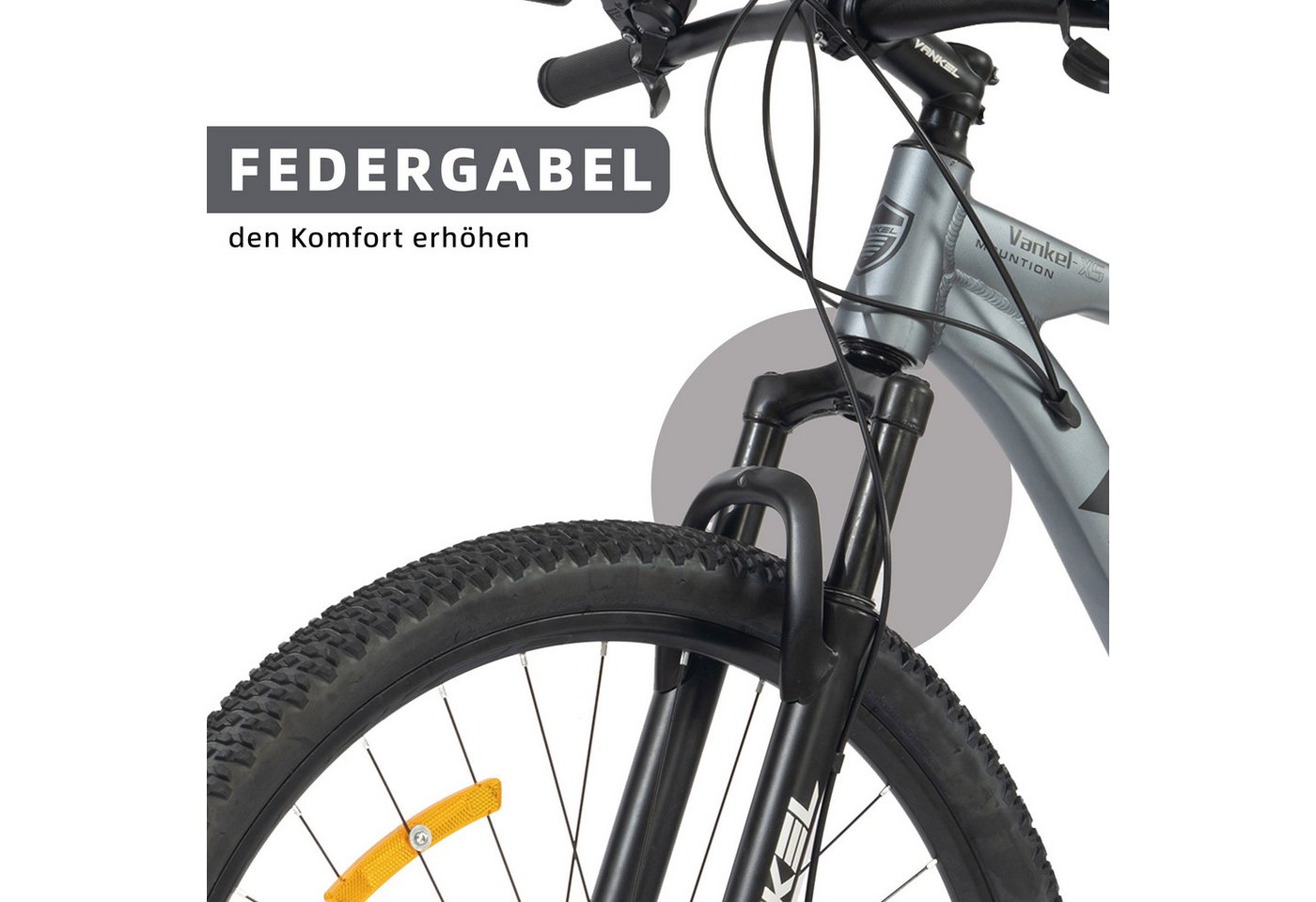 Vankel Mountainbike Shimano Schaltwerk, 29 Zoll MTB für Damen und Herren, 21 Gang Shimano, Hochwertiger Aluminium-Diamantrahmen, Scheibenbremse Bild 3