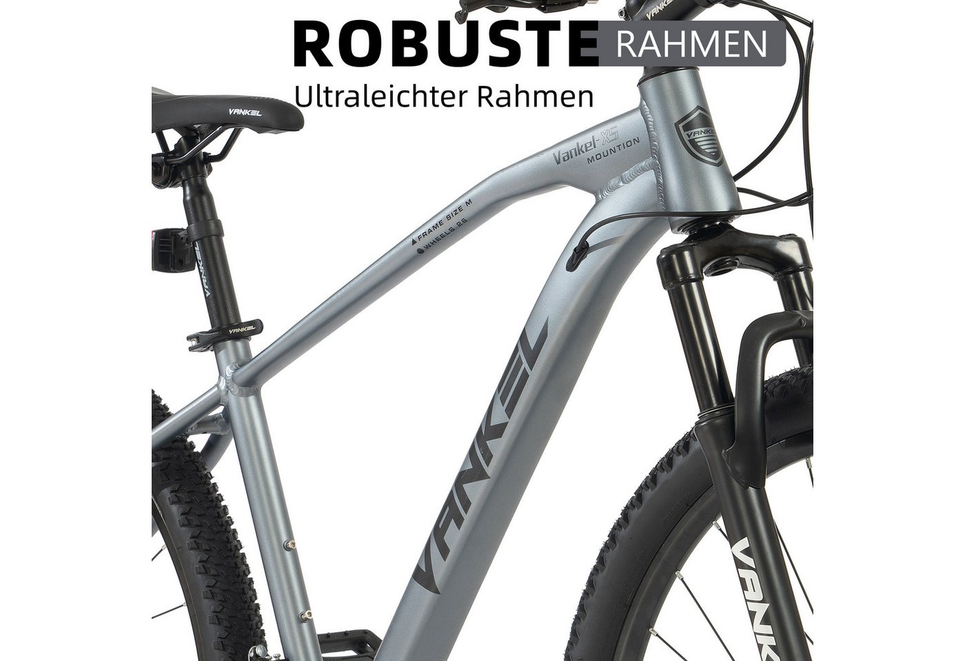Vankel Mountainbike Shimano Schaltwerk, 29 Zoll MTB für Damen und Herren, 21 Gang Shimano, Hochwertiger Aluminium-Diamantrahmen, Scheibenbremse Bild 5