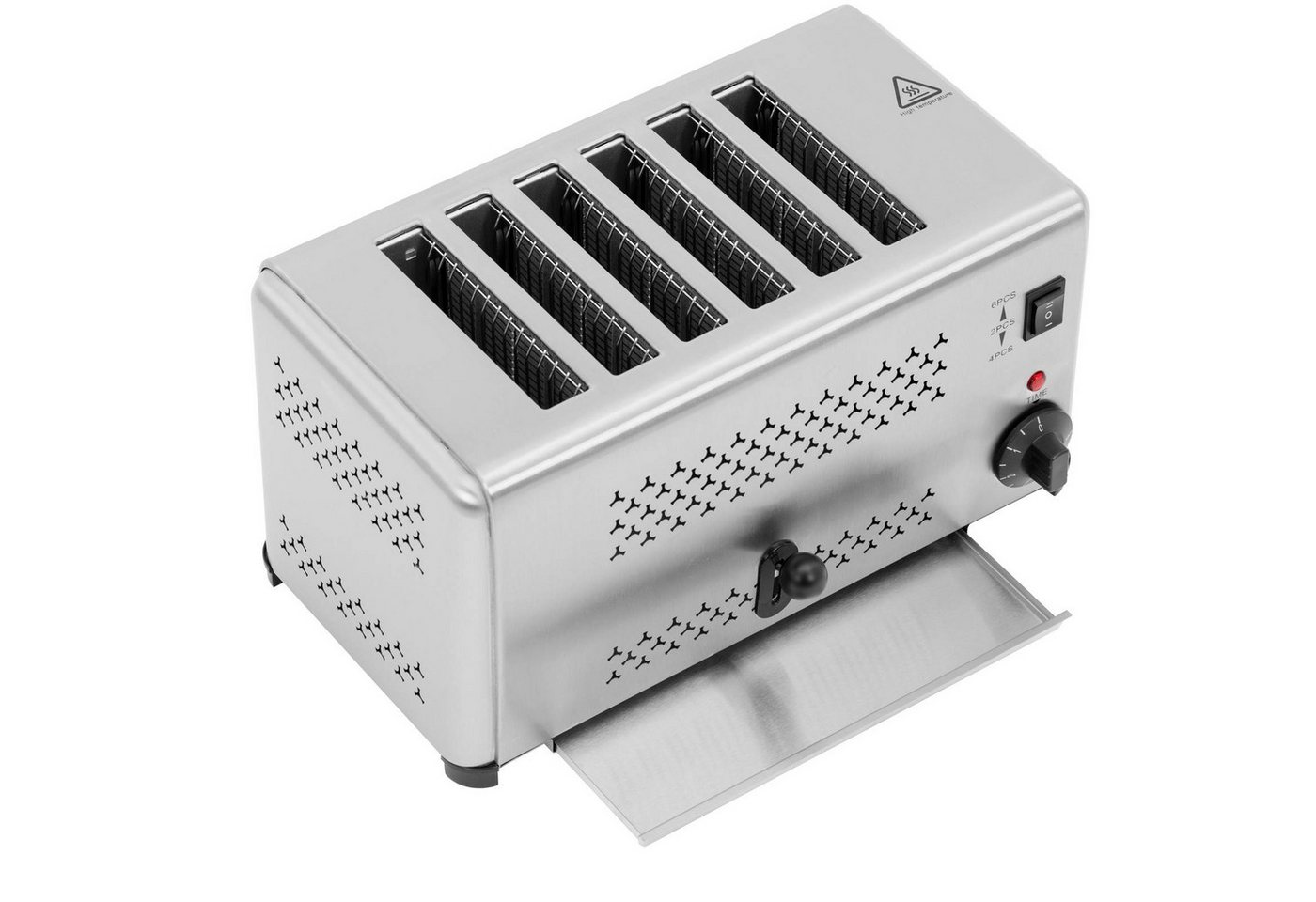 Royal Catering Toaster Gastronomie-Toaster 6 Scheiben 2500 W Timer Krümelschublade Edelstahl, 2500 W