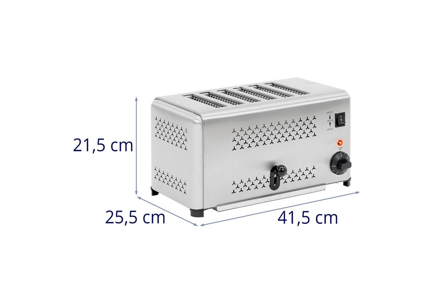 Royal Catering Toaster Gastronomie-Toaster 6 Scheiben 2500 W Timer Krümelschublade Edelstahl, 2500 W Bild 4