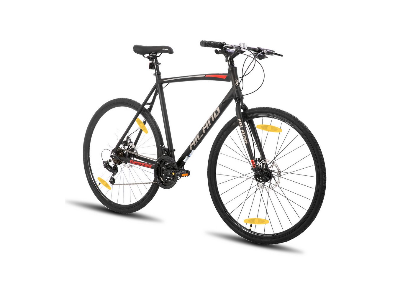 HILAND Rennrad 28 Zoll Rennrad 700C Trekkingrad Rennrad für Damen und Herren, Aluminiumrahmen mit 21 Gang-Schaltung, Scheibenbremse