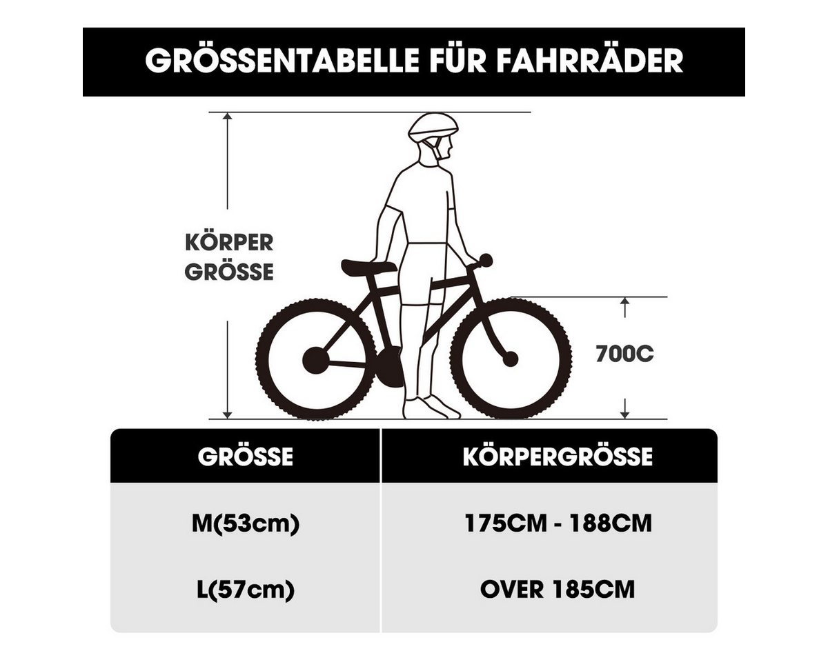 HILAND Rennrad 28 Zoll Rennrad 700C Trekkingrad Rennrad für Damen und Herren, Aluminiumrahmen mit 21 Gang-Schaltung, Scheibenbremse Bild 2