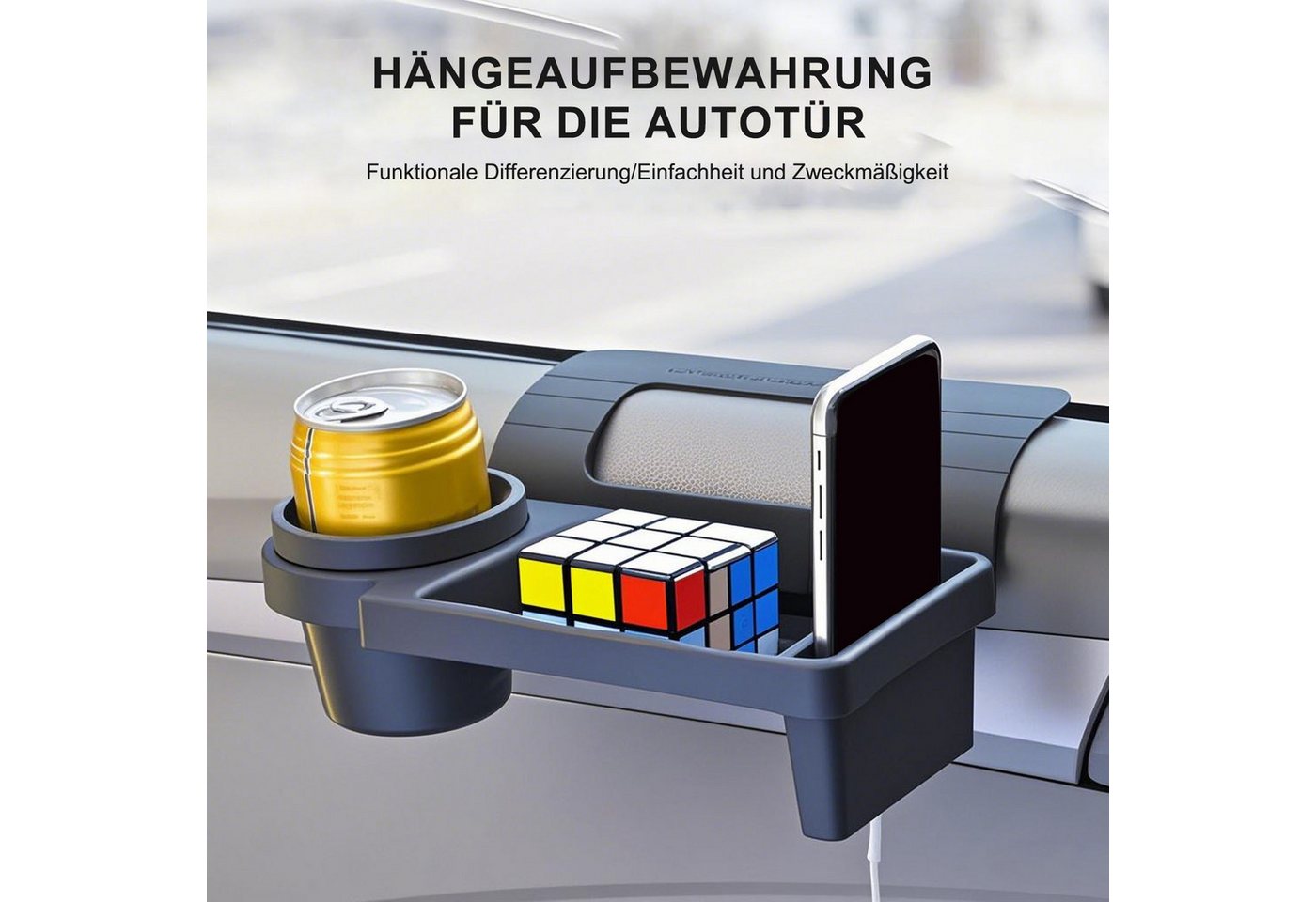 SURFOU Becherhalter Getränkehalter Auto Organizer Multifunktionale Aufbewahrungsbox, (Becherhalter Kaffeehalter Flaschenhalter Pommes Burger Cola Halter), Für Auto PKW LKW Bild 4