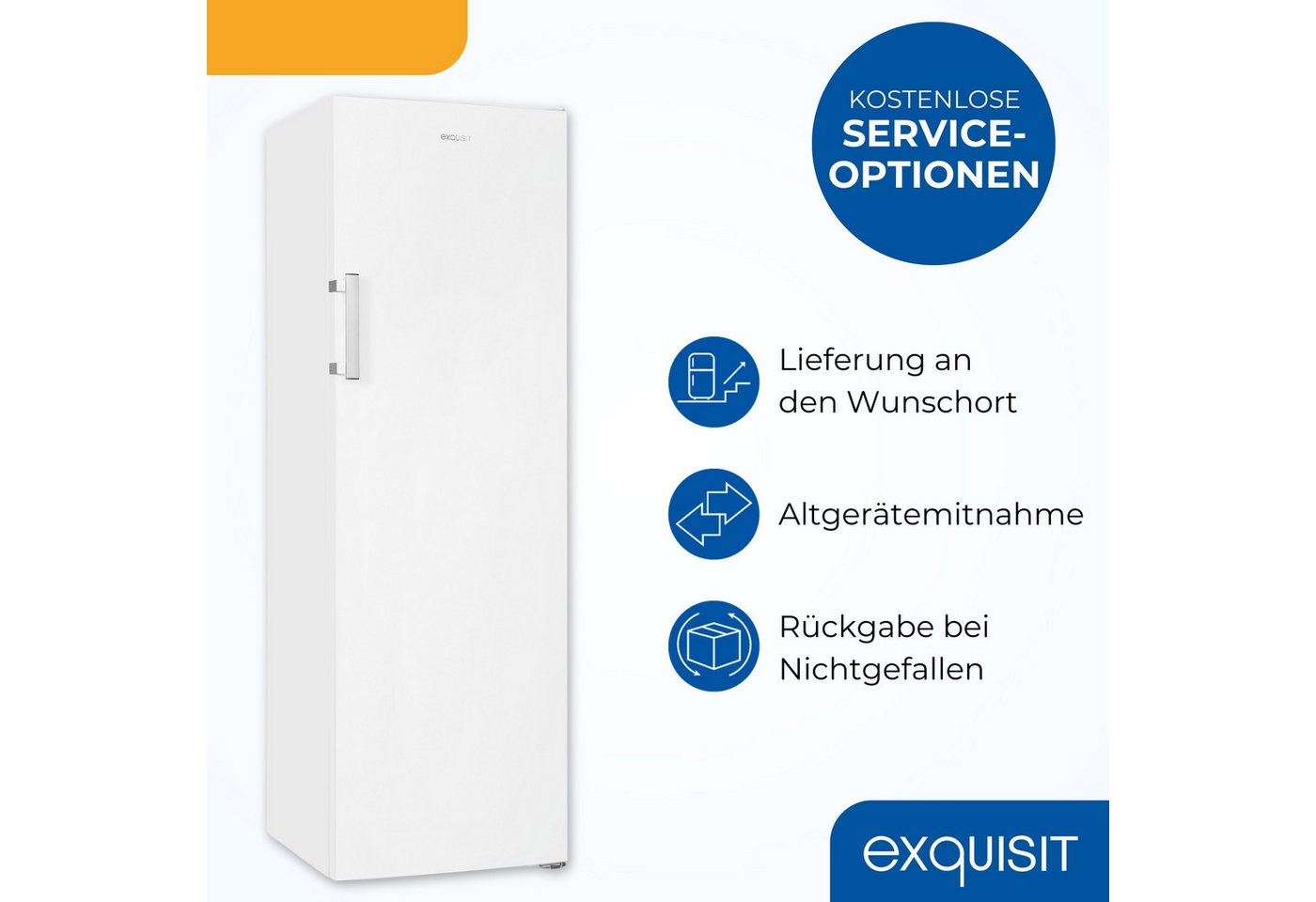 exquisit Gefrierschrank GS5271-NF-H-040E weiss, 170 cm hoch, 54.5 cm breit, 204 Liter Nutzinhalt, 4-Sterne-Gefrieren, No-Frost Bild 2