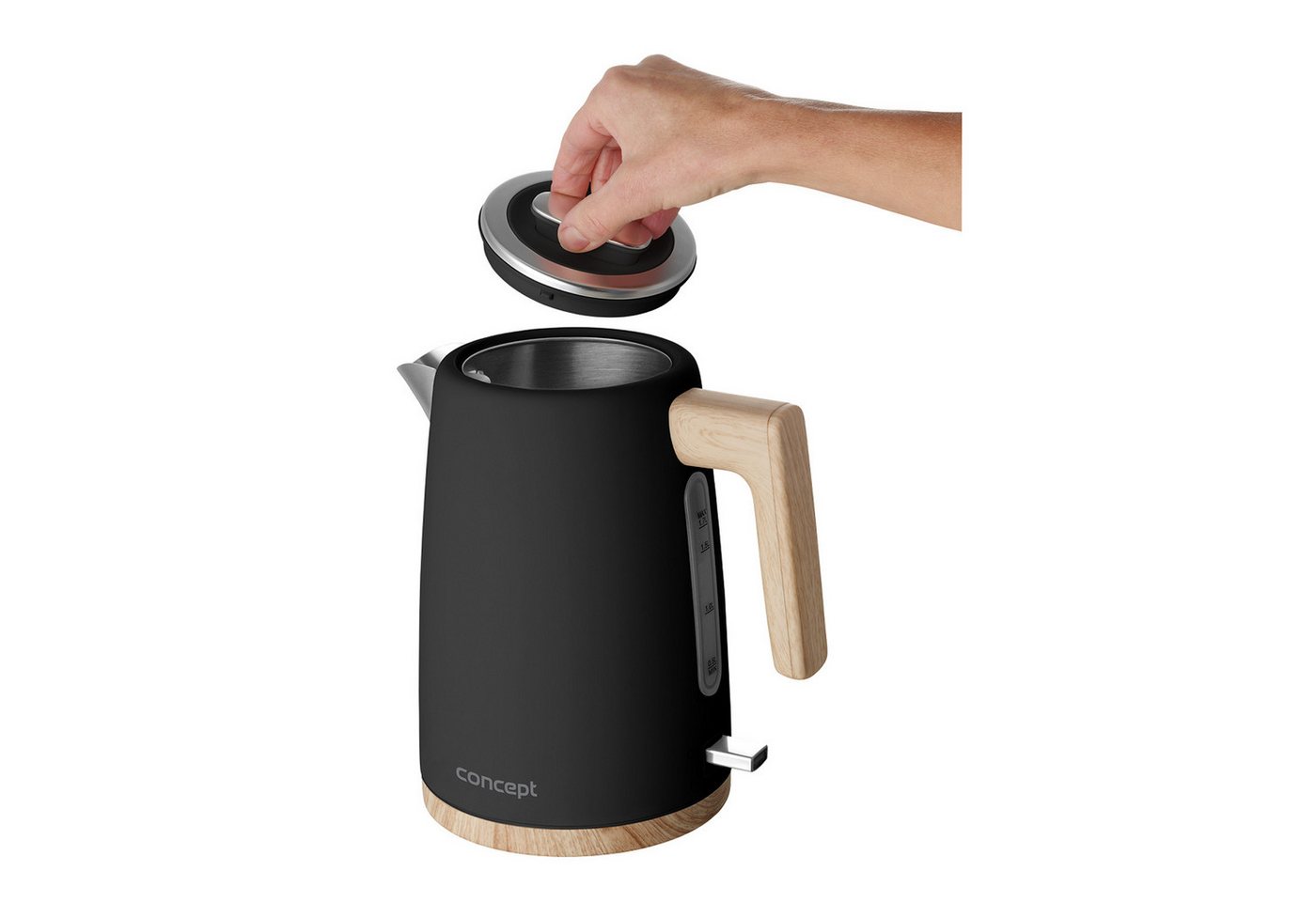 Concept Wasserkocher RK3316 ELWOOD, 1.7 l, 2200 W, Elektrischer Wasserkocher 1.7L 2200W