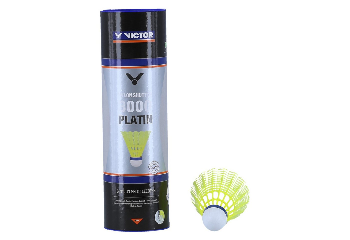 VICTOR Badmintonball Shuttle 3000 Nylon Dose gelb 6er, Geschwindigkeit: mittel Bild 2