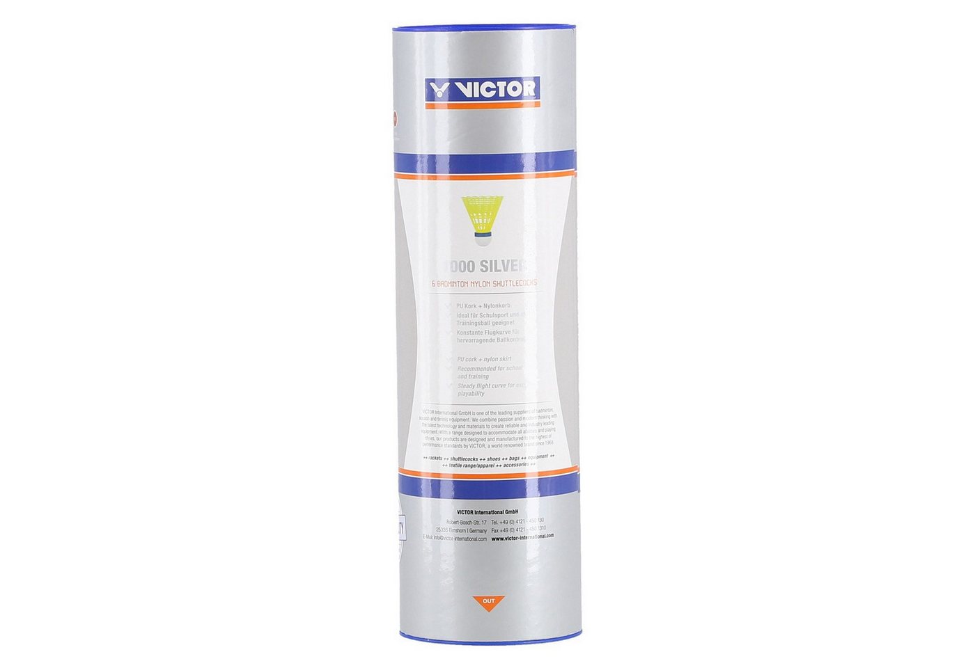 VICTOR Badmintonball Shuttle 1000 Nylon gelb Dose 6er, Geschwindigkeit: mittel Bild 2