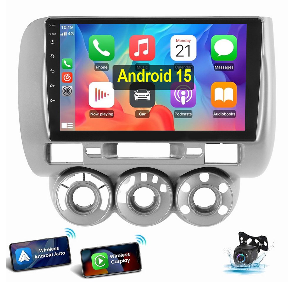 ESSGOO Für Honda Jazz Fit 2002-2007 Android 15 Carplay Android Auto Autoradio (RDS, Digitalradio (DAB), FM, AM, Carplay Android Auto Navi WIFI BT SWC) Bild 5