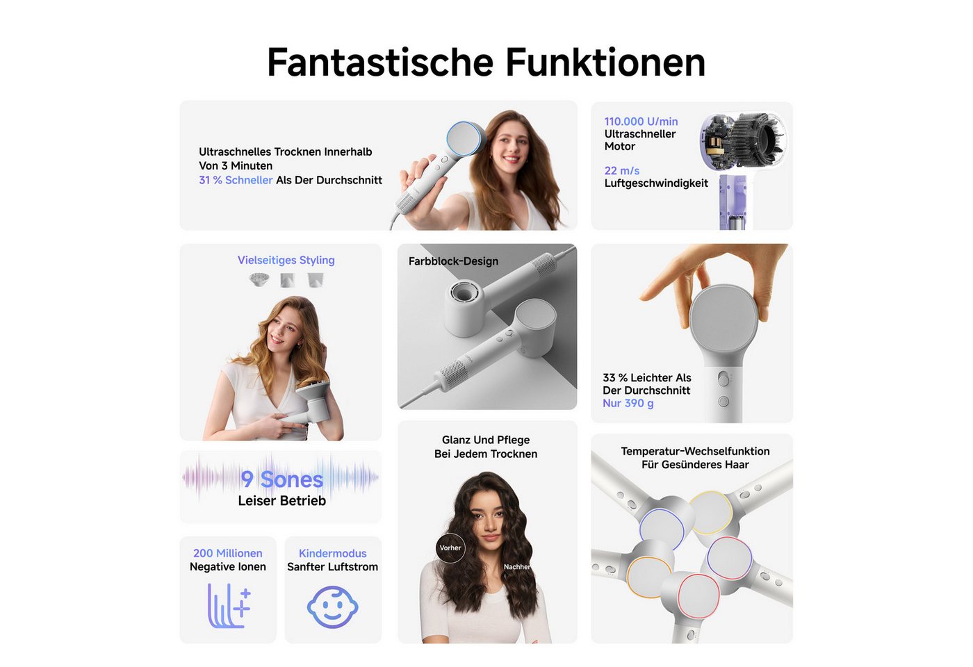 laifen Haartrockner Laifen Neo Haartrockner mit drei magnetischen Luftdüsen Bild 2