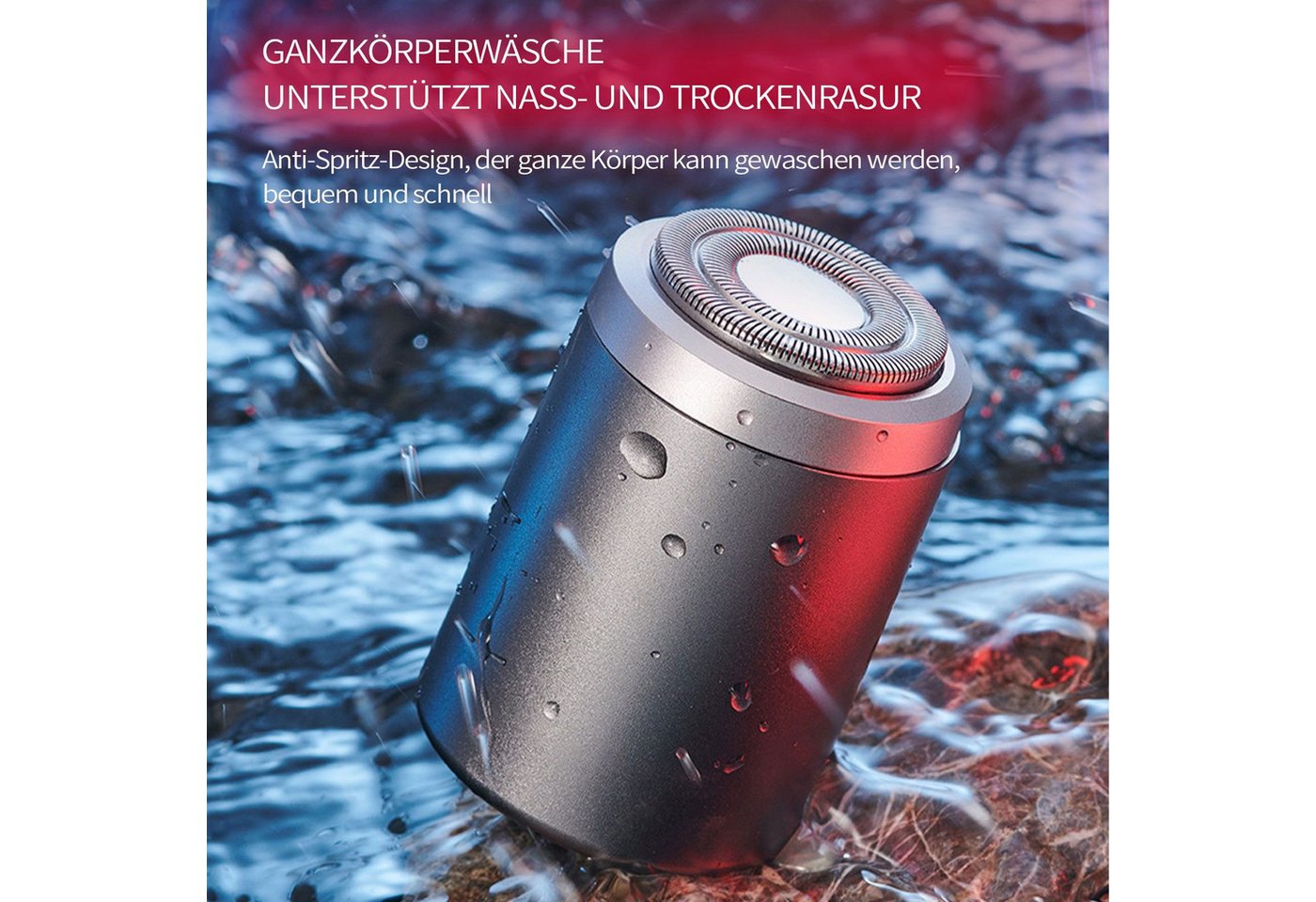 Tenlamp Elektrorasierer Elektrorasierer Herren wasserdicht, tragbar & kompakt, 5-Stufen-Reinigungs-und Ladestation, Aufsätze: 1, eingebaute, Multifunktionaler Elektrorasierer für Reisen & Geschäftsreise, Mini Rasierer mit Reinigungsbürste für Gesicht & Bart