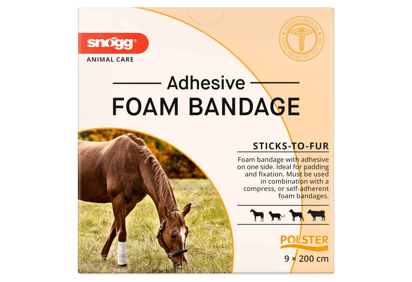 Snögg Gips-und Verbandschutz Animal Care Foam Bandage, 9 x 200 cm, elastischer Schaumverband für...