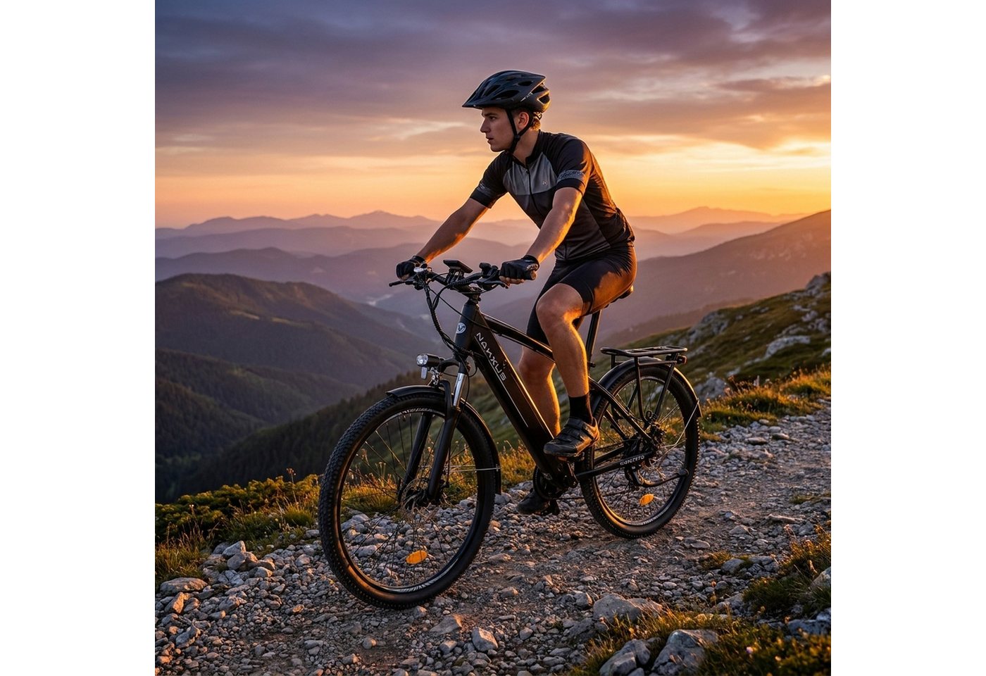 Vankel E-Bike Trekkingrad 27,5 Zoll Trekkingrad für Damen und Herren, 7 Gang, 450Wh max.70Km, 7 Gang Schimano Schaltwerk, Kettenschaltung, Heckmotor, 450 Wh, City Pedelec mit digitalem Display, leicht und aufladbar Bild 3