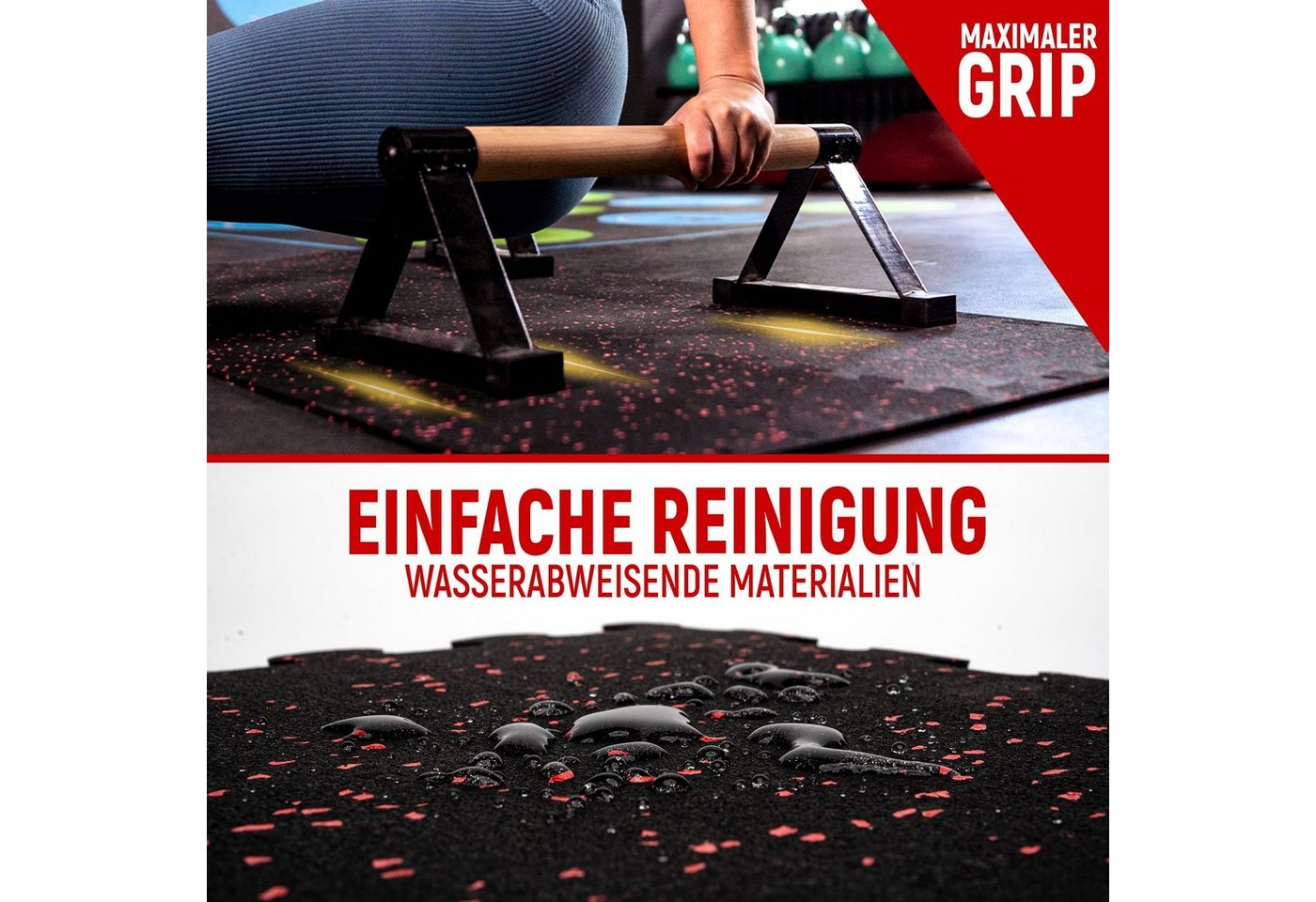 NEOLYMP Bodenmatte Profi-Sportboden SF210 5 Stück (8 Puzzlestücke inkl. Randteile), Premium-Studioqualität, Naturkautschuk, Dichte von 7100g/m³ Bild 4