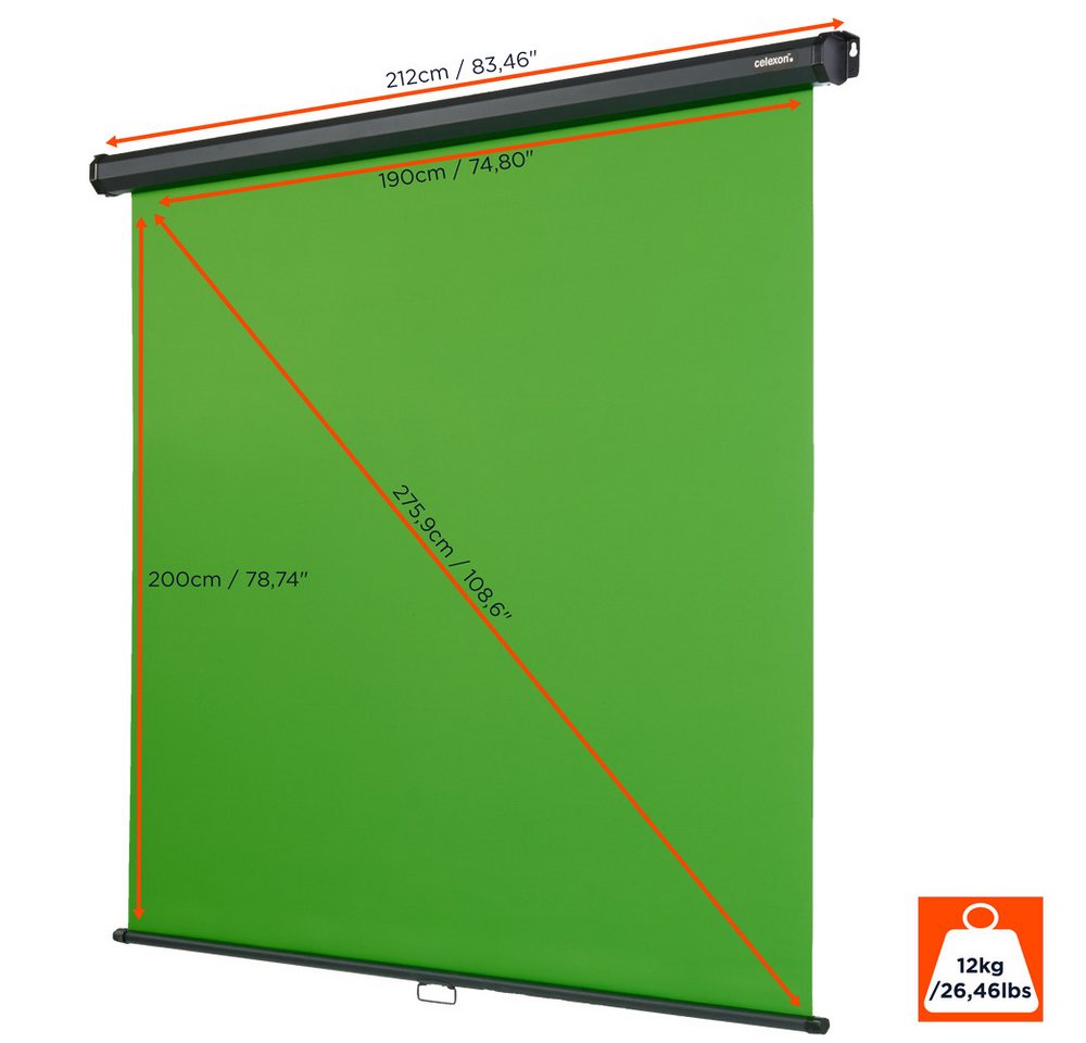 Celexon Chroma Key Green Screen Rolloleinwand