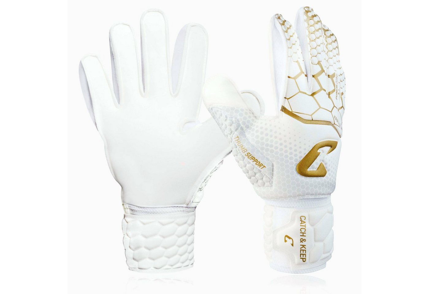 Catch & Keep Torwarthandschuhe Torwarthandschuhe kinder mit Fingrschutz&Grip für starken Halt Pro 3.0 (1-St)