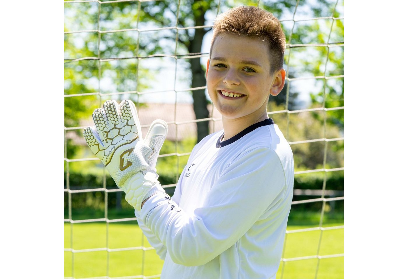 Catch & Keep Torwarthandschuhe Torwarthandschuhe kinder mit Fingrschutz&Grip für starken Halt Pro 3.0 (1-St) Bild 3