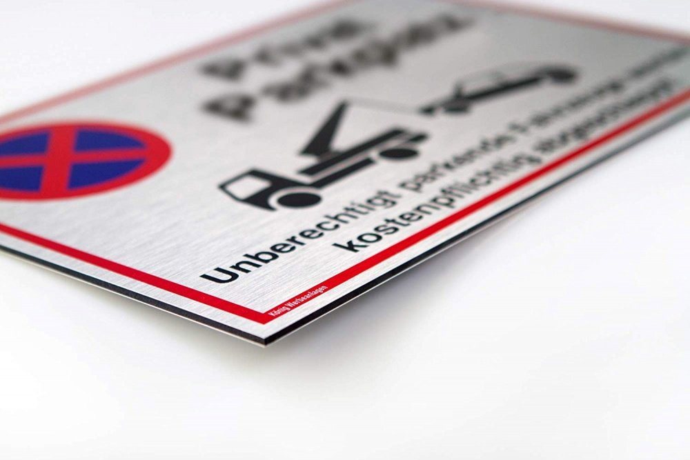 König Werbeanlagen Hinweisschild Schild Privatparkplatz Silber, stabiles Alu-Schild mit UV-Schutz 30 x 20 cm Bild 4