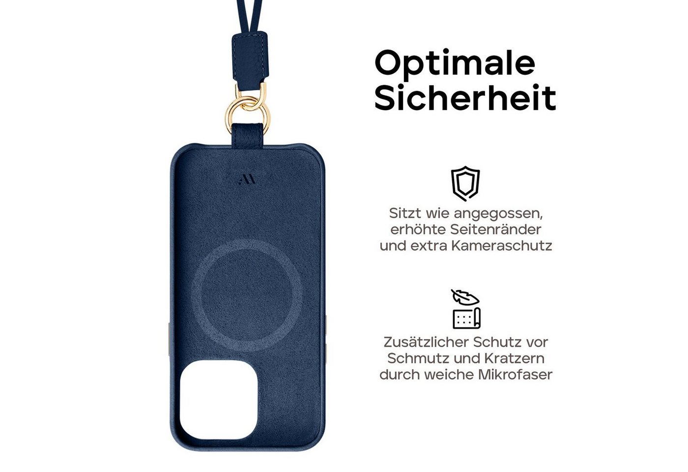 wiiuka Handykette skiin LOOP Hülle für iPhone 15 Pro, Handyhülle / Kette, Handgefertigt - Deutsches Leder, Premium Case Bild 5