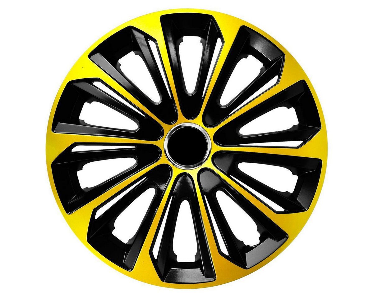 NRM Radkappe EXTRA STRONG 16 Zoll in Gold/Schwarz, 16 in Zoll, (4-St) Radzierblenden für Stahlfelgen Zweifarbige Radkappen Satz 4er Set 16