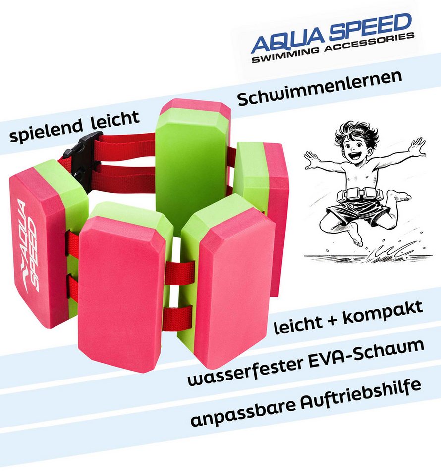 Aqua Speed Schwimmgürtel Kinder Schwimmhilfe mit EVA-Schaum Sicher & bequem 18–30 kg, Komfortable Schwimmhilfe mit anpassbarem Gurt für sicheres Training