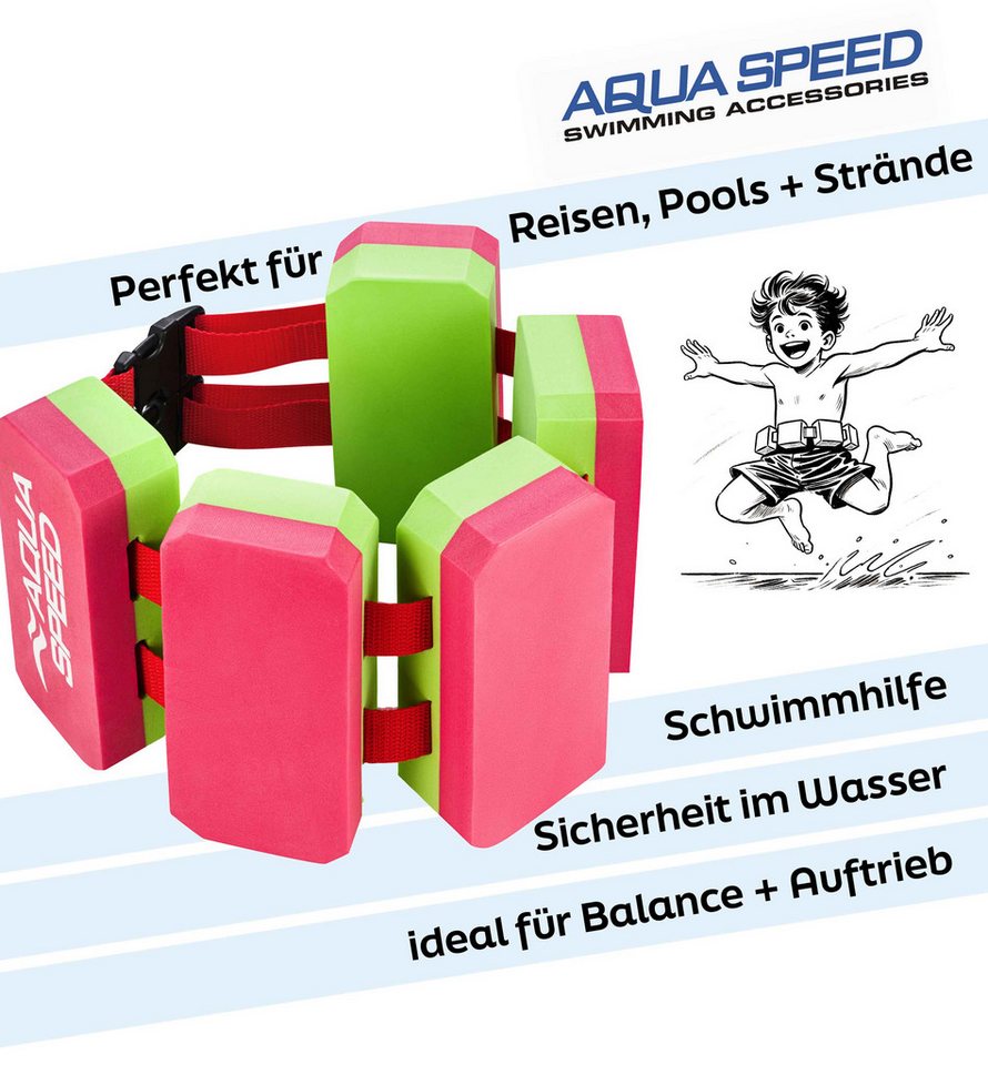 Aqua Speed Schwimmgürtel Kinder Schwimmhilfe mit EVA-Schaum Sicher & bequem 18–30 kg, Komfortable Schwimmhilfe mit anpassbarem Gurt für sicheres Training Bild 2