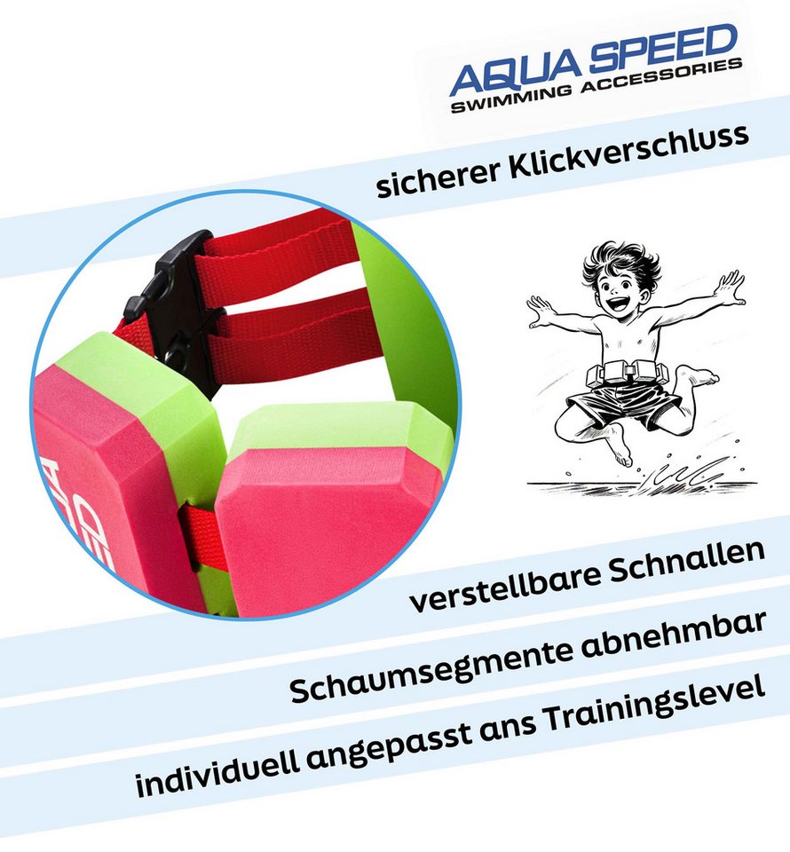 Aqua Speed Schwimmgürtel Kinder Schwimmhilfe mit EVA-Schaum Sicher & bequem 18–30 kg, Komfortable Schwimmhilfe mit anpassbarem Gurt für sicheres Training Bild 3