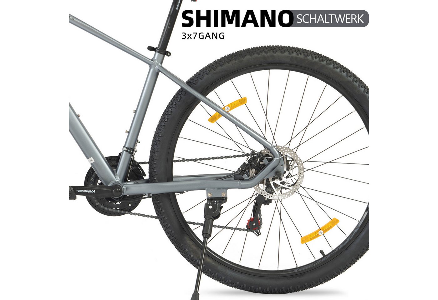 Vankel Mountainbike MTB 29 Zoll Fahrrad für Damen und Herren, Shimano 21 Gang, 21 Gang Shimano Shimano Tourney RD-TZ500 Schaltwerk, Kettenschaltung, Hardteil Fahrrad mit Doppel-Scheibenbremsen, für Damen Herren Bild 3