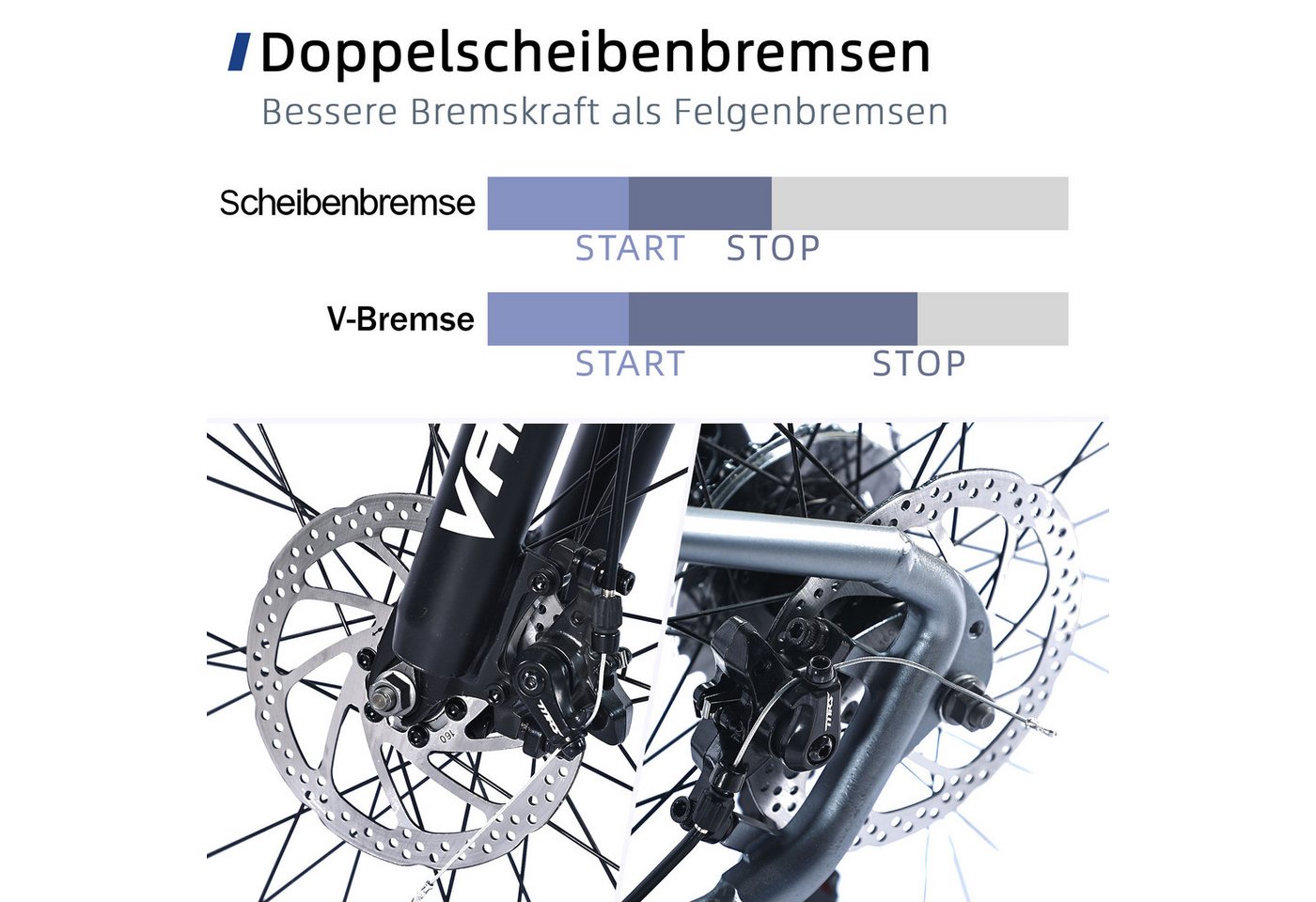 Vankel Mountainbike MTB 29 Zoll Fahrrad für Damen und Herren, Shimano 21 Gang, 21 Gang Shimano Shimano Tourney RD-TZ500 Schaltwerk, Kettenschaltung, Hardteil Fahrrad mit Doppel-Scheibenbremsen, für Damen Herren Bild 4