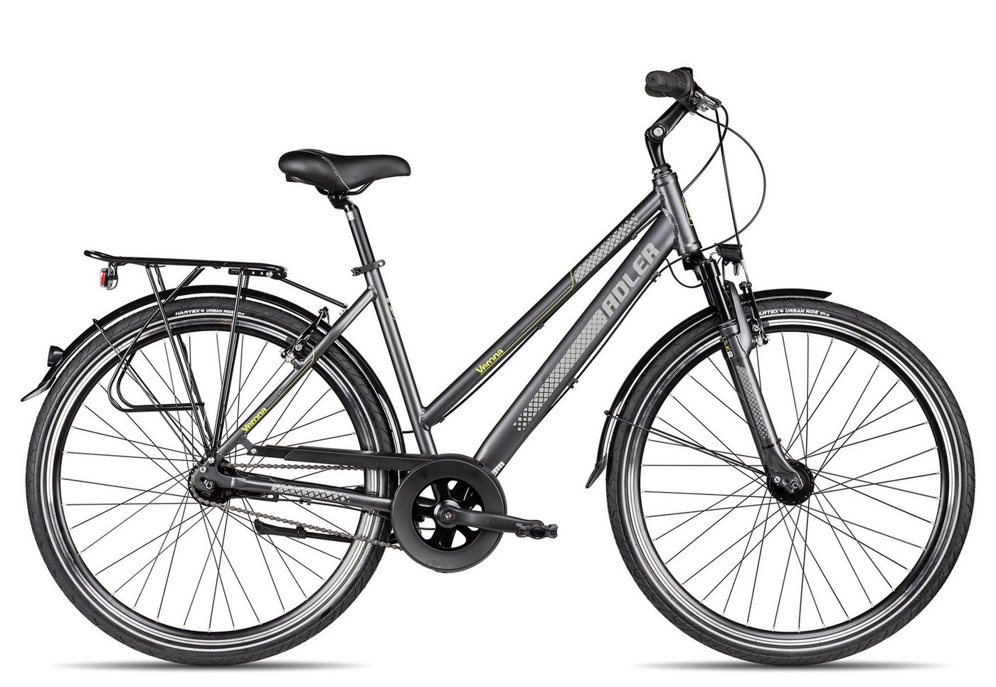 Adler Cityrad Adler Verona NEXUS Trapez, 7 Gang Shimano Nexus 7 Rücktritt Schaltwerk, Nabenschaltung Rücktritt, Rücktrittbremse schwarz/grau Bild 5