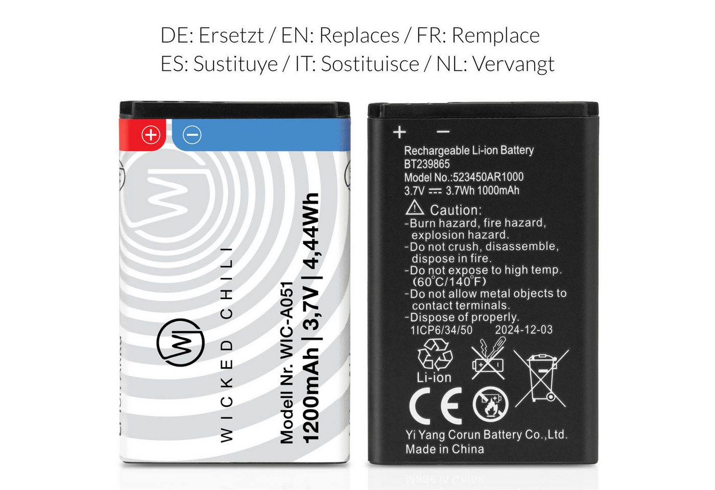 Wicked Chili 1x Akku für FRITZ!Fon M3 Zusatzakku Ersatzakku Batterie Zusatz-Akku M3 Pro Series (3,7 V), Akku geeignet für AMV Fritz!Fon M3 Bild 4