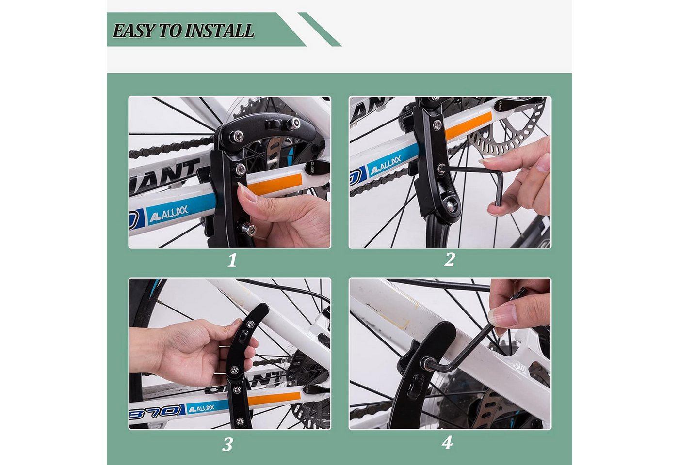 ROCKBROS Fahrradständer Seitenständer Verstellbar für 24 bis 29 Zoll Mountainbikes (1-St), aus Aluminiumlegierung rutschfest Bild 2