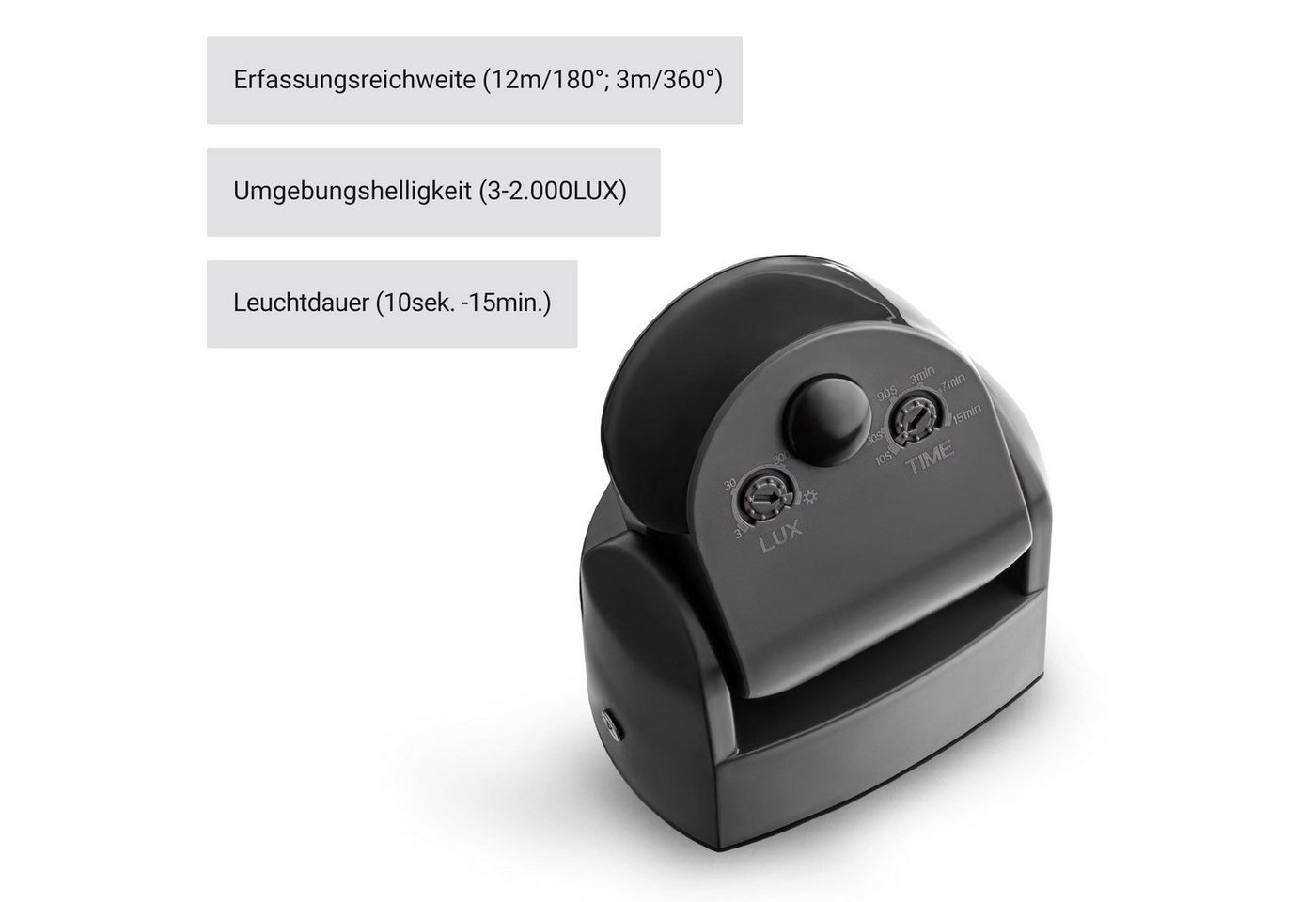SEBSON Bewegungsmelder Bewegungsmelder Aussen IP65 Aufputz einstellbar LED geeignet - 2er Set, (2-St) Bild 5