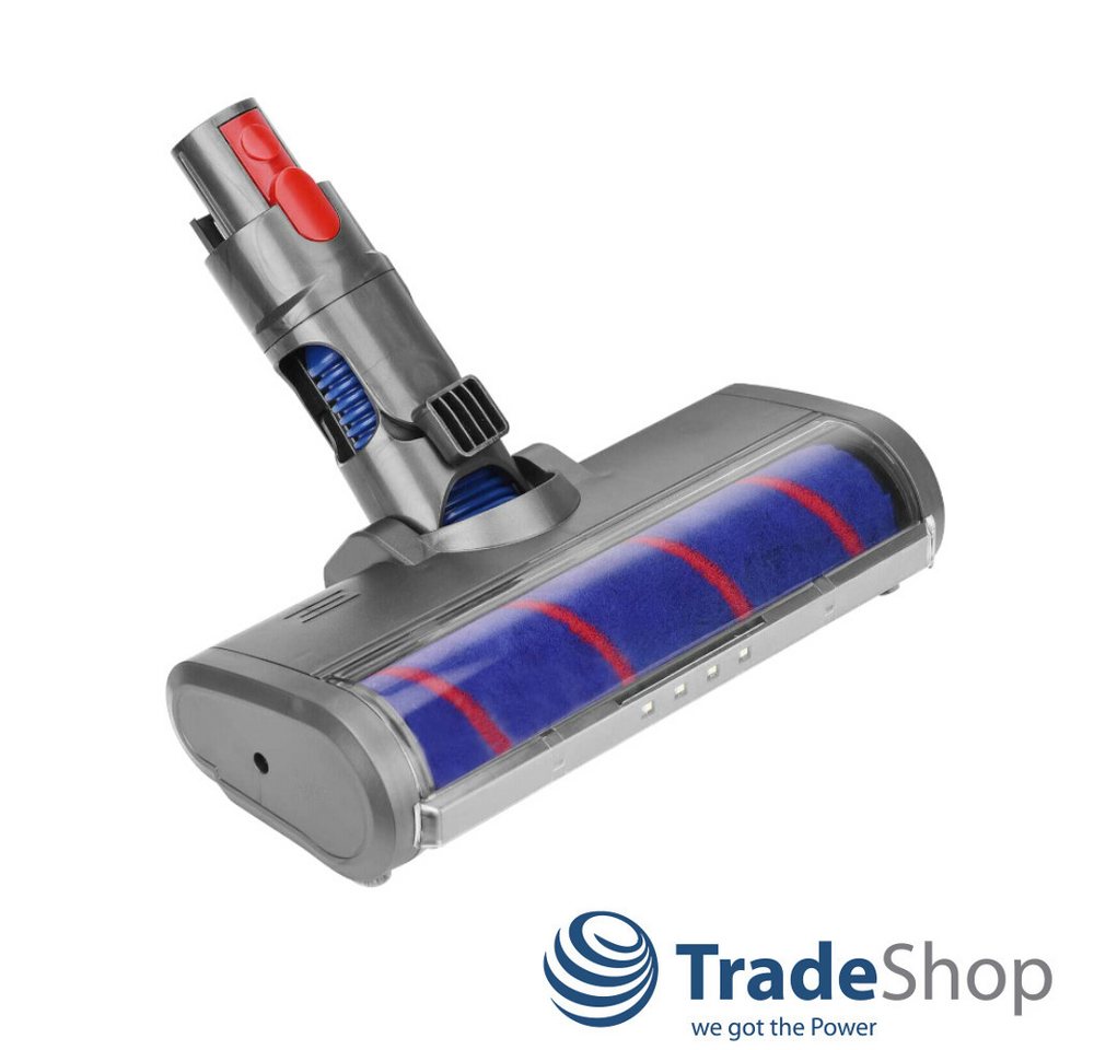 Trade-Shop Turbodüse passend für Dyson V8 Absolute Extra Animal Motorhead Parquet, Zubehör für Dyson Akku Staubsauger, mit LED / Turbodüse / Hartbodendüse / Softwalze