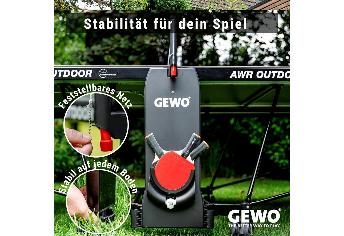 Gewo Tischtennisplatte Outdoor Profi AWR, Tischtennistisch klappbar, grau (1-tlg) Bild 3