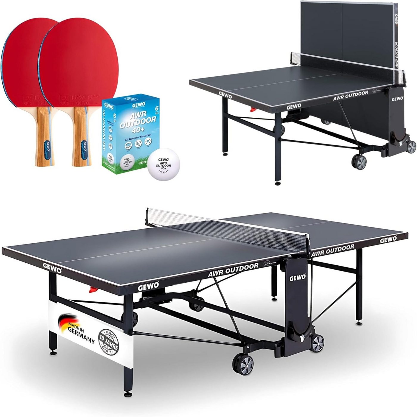 Gewo Tischtennisplatte Outdoor Profi AWR, Tischtennistisch klappbar, grau (1-tlg) Bild 4