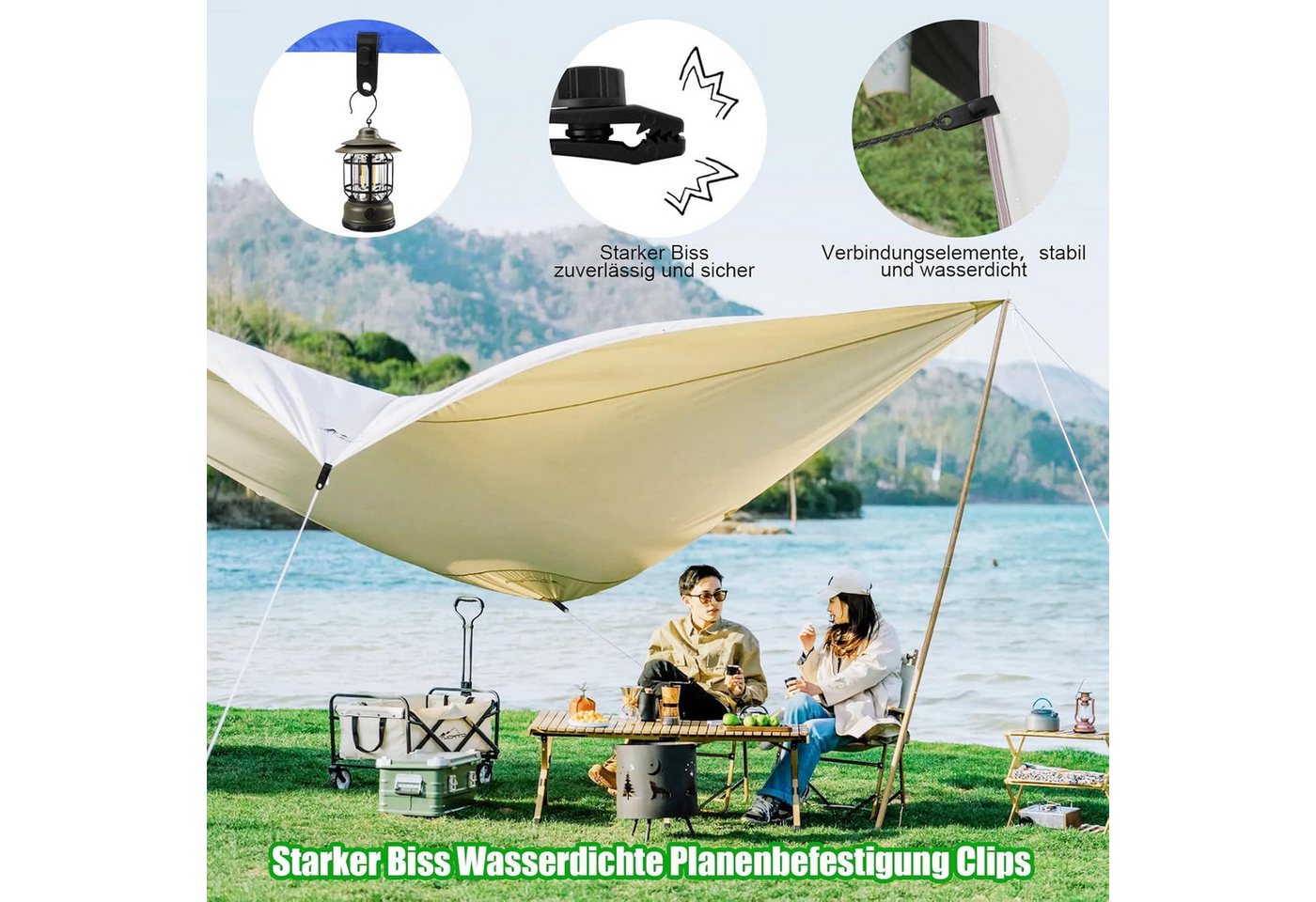 FELIXLEO Spanngurt 10 Stück Planenspanner Tarp Clips aus robustem Kunststoff für Zelte (1-St) Bild 5