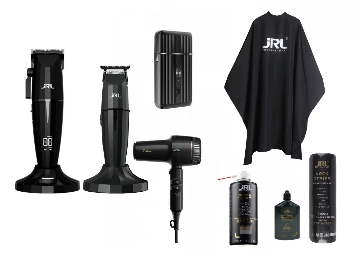 JRL Haarschneider JRL Profi Friseur Set - 1, Komplettset bestehend aus Clipper, Trimmer, Shaver, Haartrockner, Profi Barber Komplettset, kabellos & leistungsstark, ultraleicht Bild 2