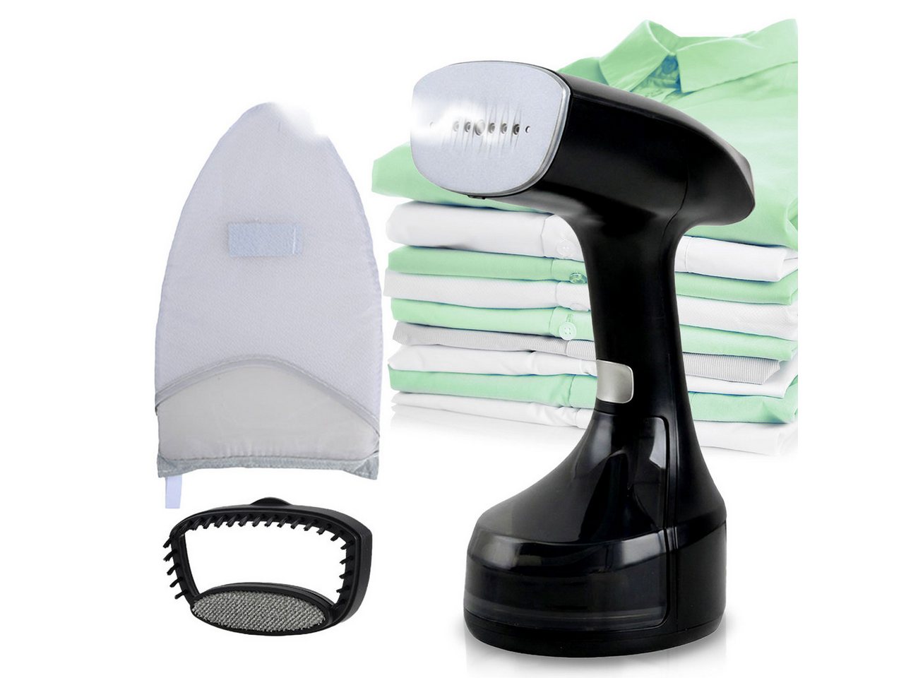 shop'n smile ideoon Dampfglätter Hand Dampfglätter mit 1900W, 300ml Wassertank, 30g/Min Dampf, 1900 W, 3 Stufen, inklusive 2 Aufsätzen & Handschuh, Dampfbürste Bild 5
